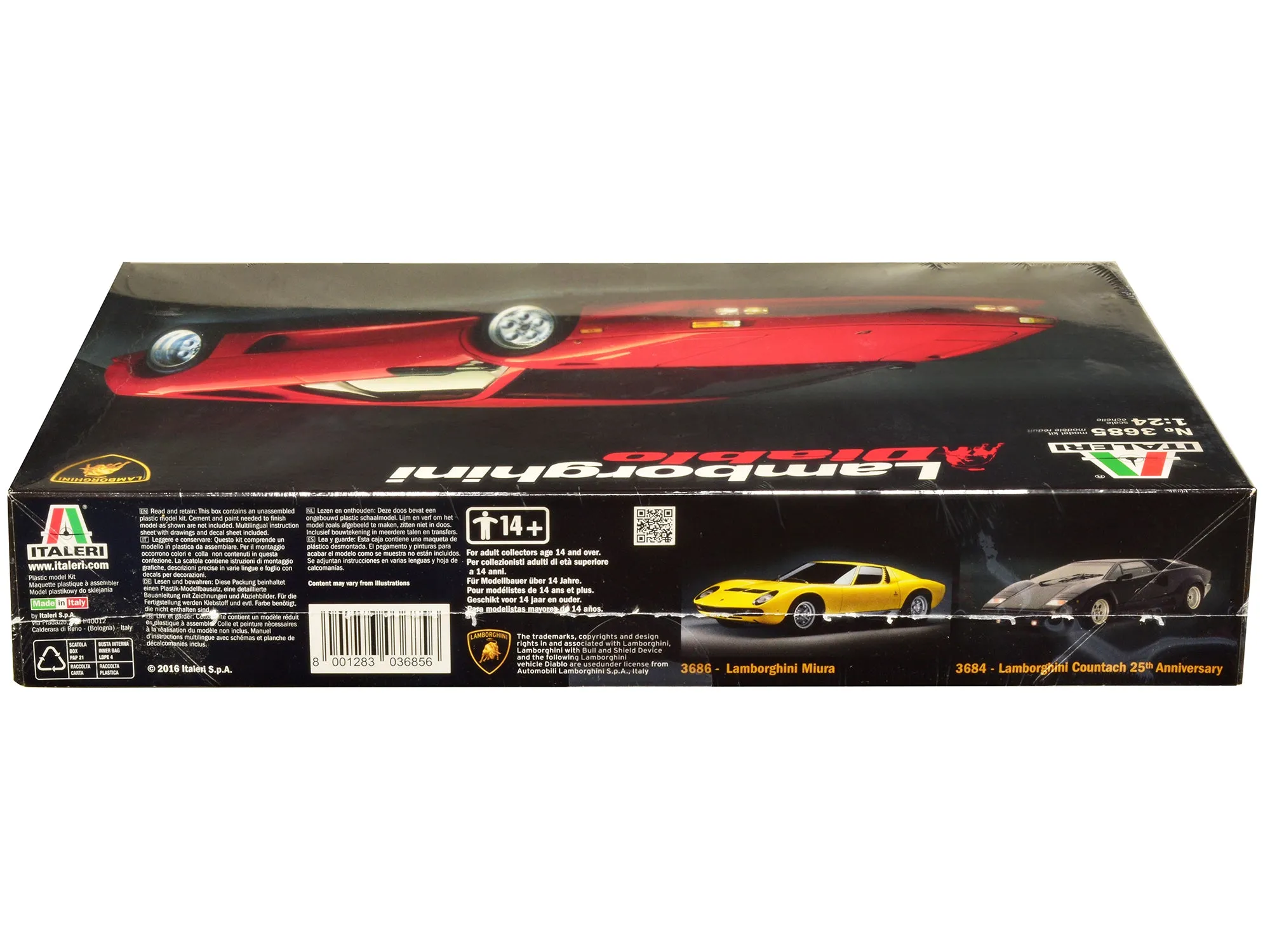 Skill 3 Model Kit Lamborghini Diablo 1/24 Scale Model by Italeri