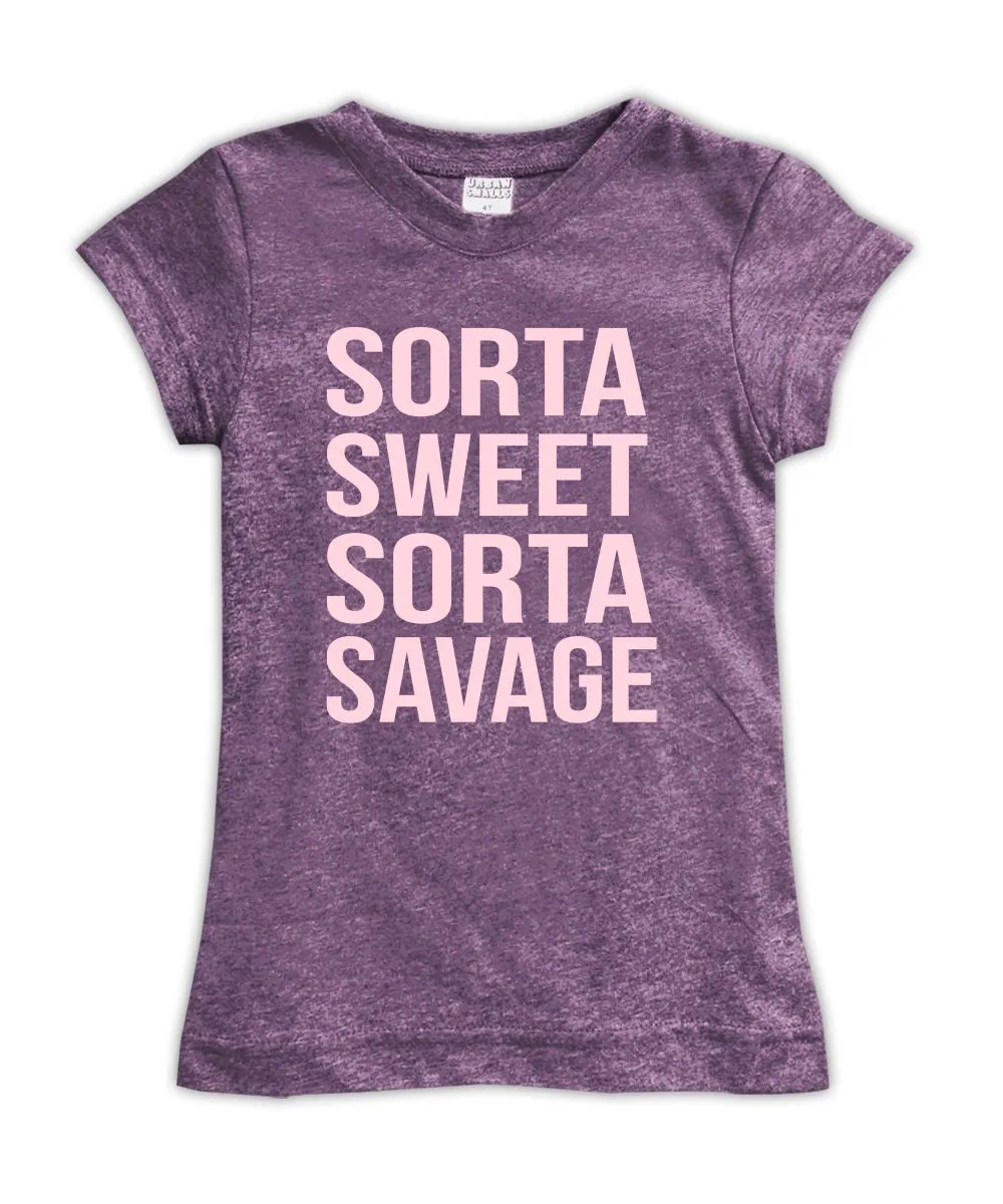 'Sorta Sweet Sorta Savage' Fitted Tee