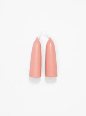 Stubby Candle Pair Madder Root Pink