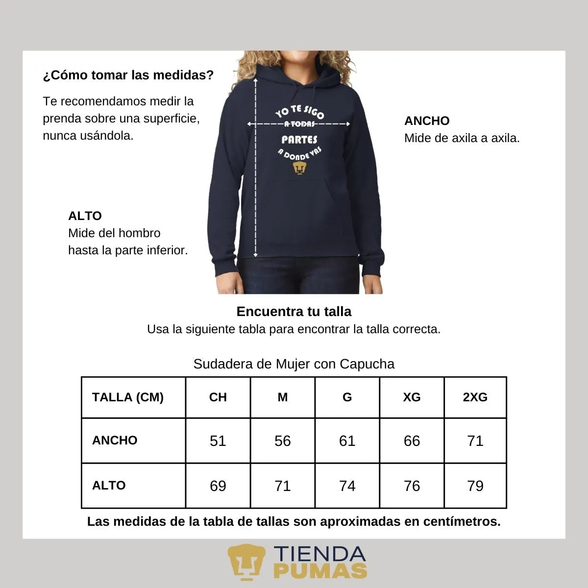 Sudadera Mujer Pumas UNAM te sigo