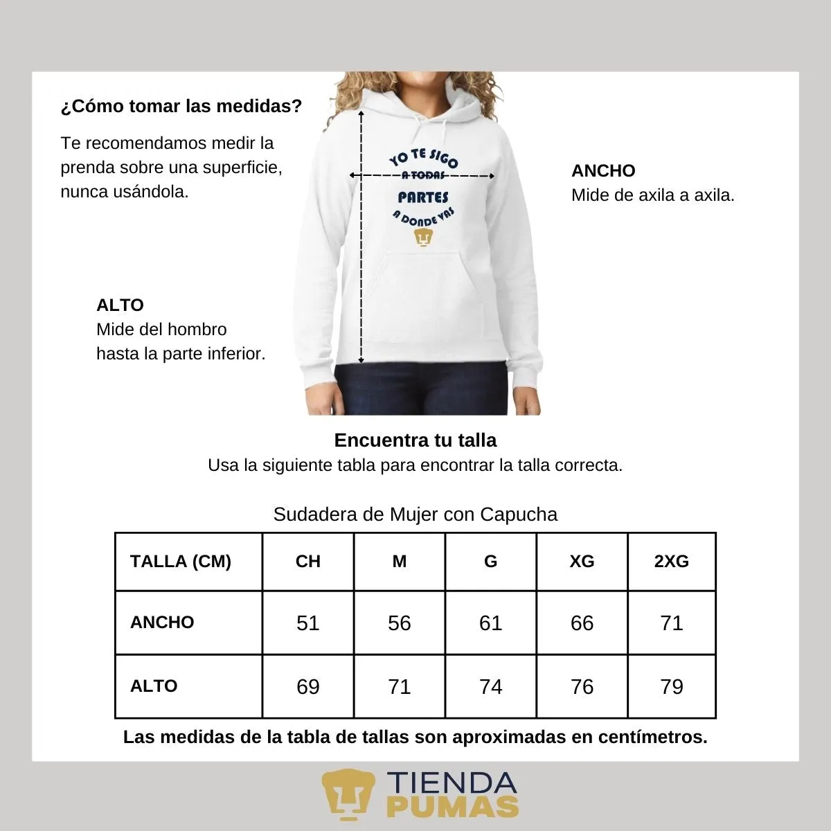 Sudadera Mujer Pumas UNAM te sigo