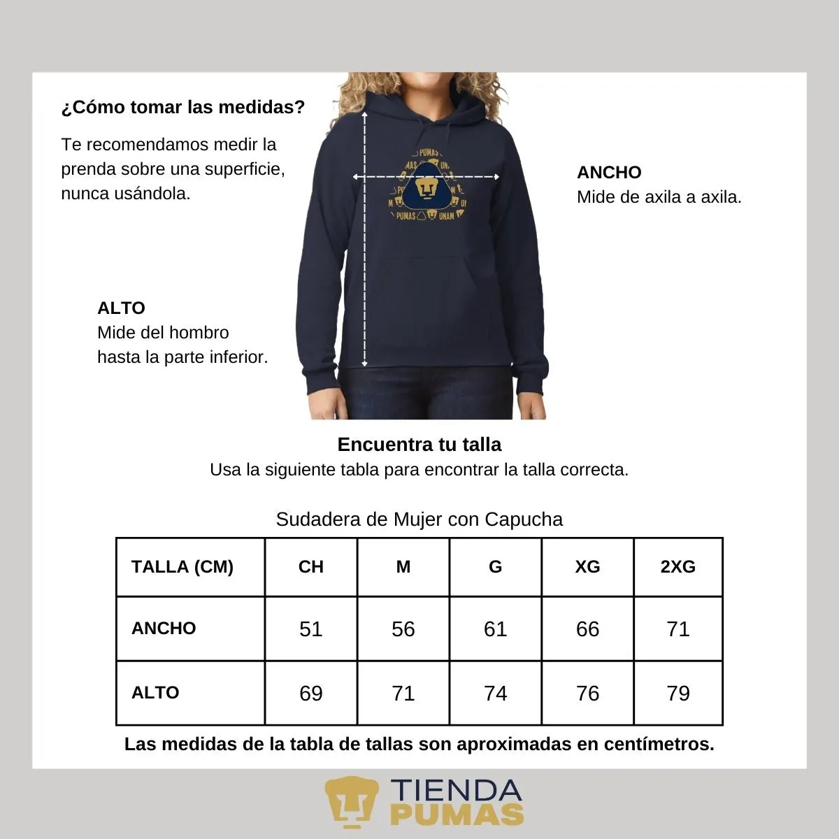 Sudadera Mujer Pumas UNAM triangular