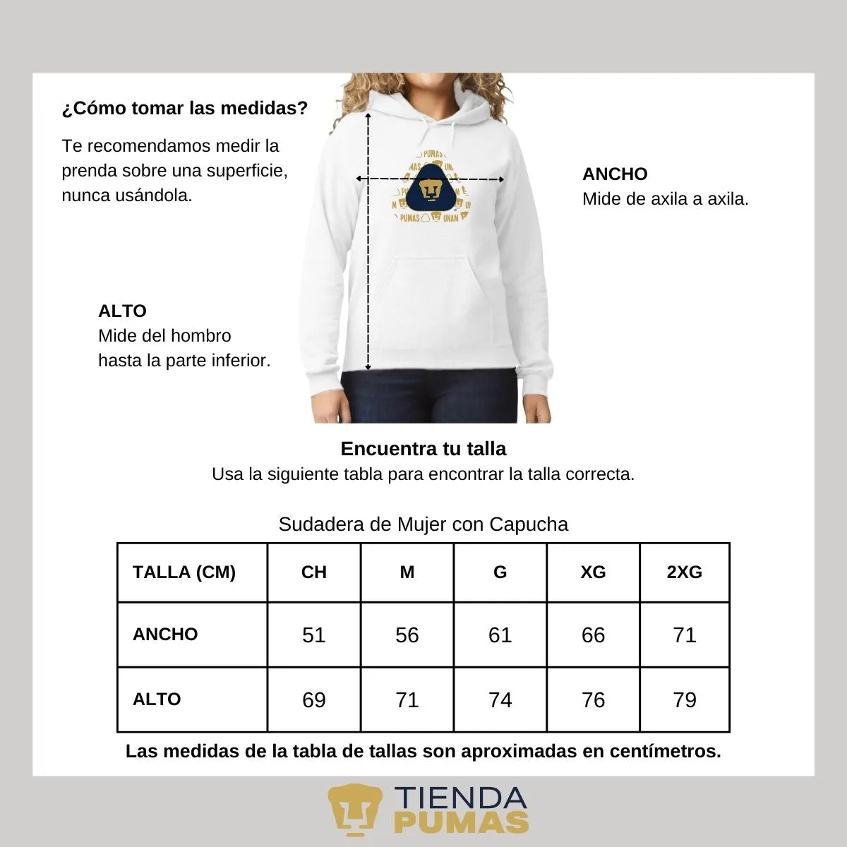 Sudadera Mujer Pumas UNAM triangular