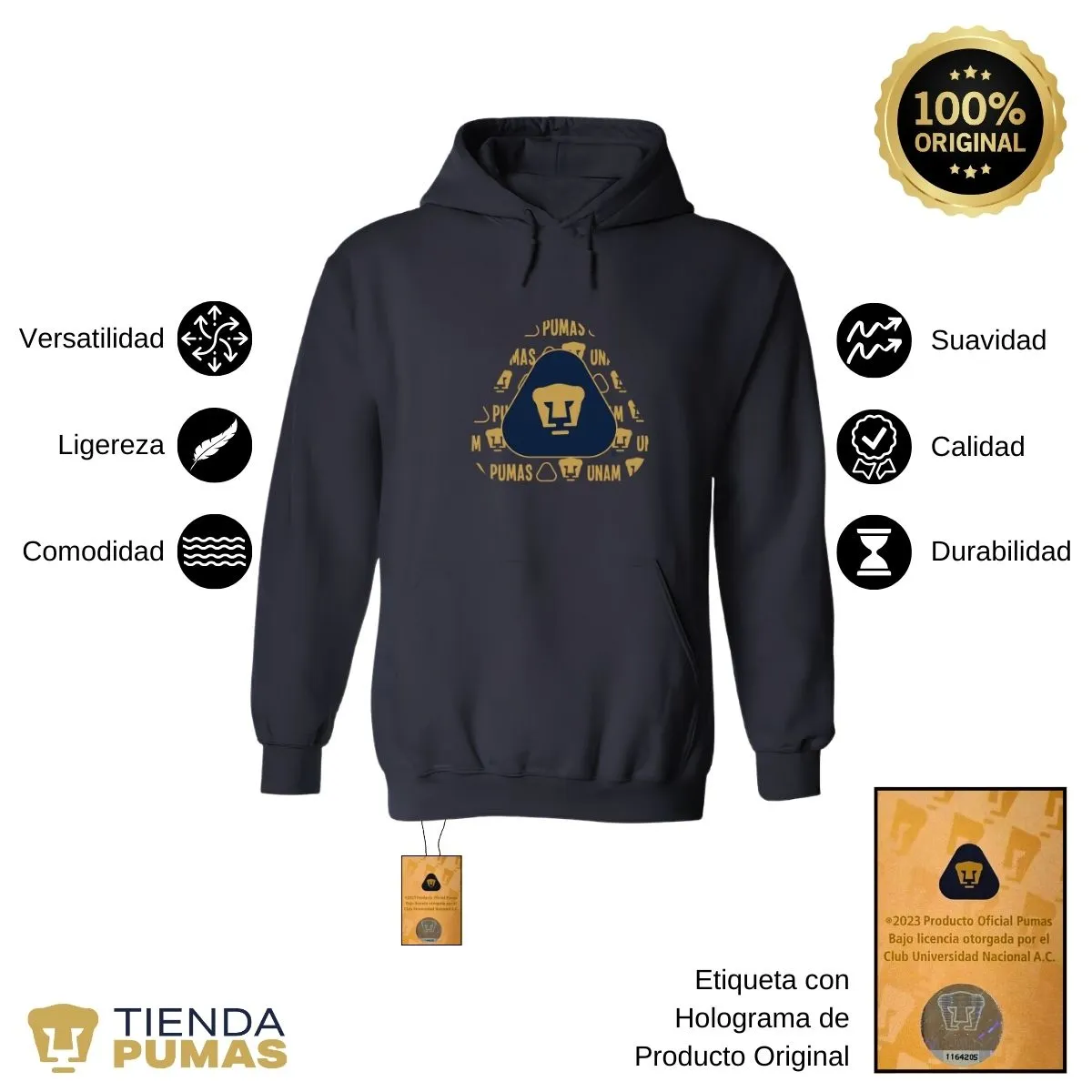 Sudadera Mujer Pumas UNAM triangular