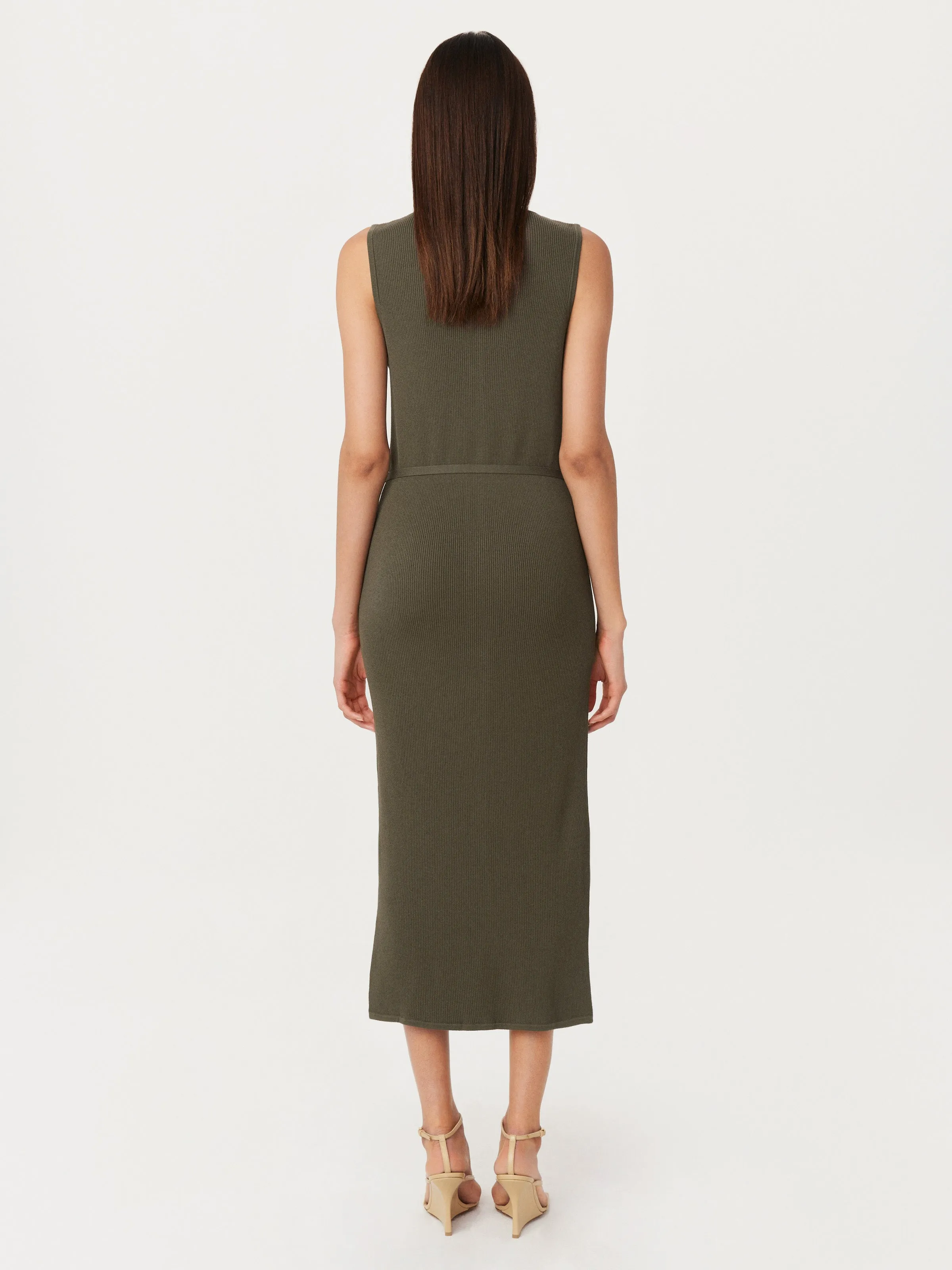 The Sleeveless Sweater Dress in Green