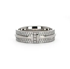 Tiffany & Co | 0.63ctw 'T' Wide Pavé Diamond Ring