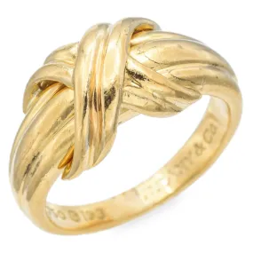 Tiffany & Co. Vintage 1990 18K Yellow Gold Signature X Band Ring Size 5