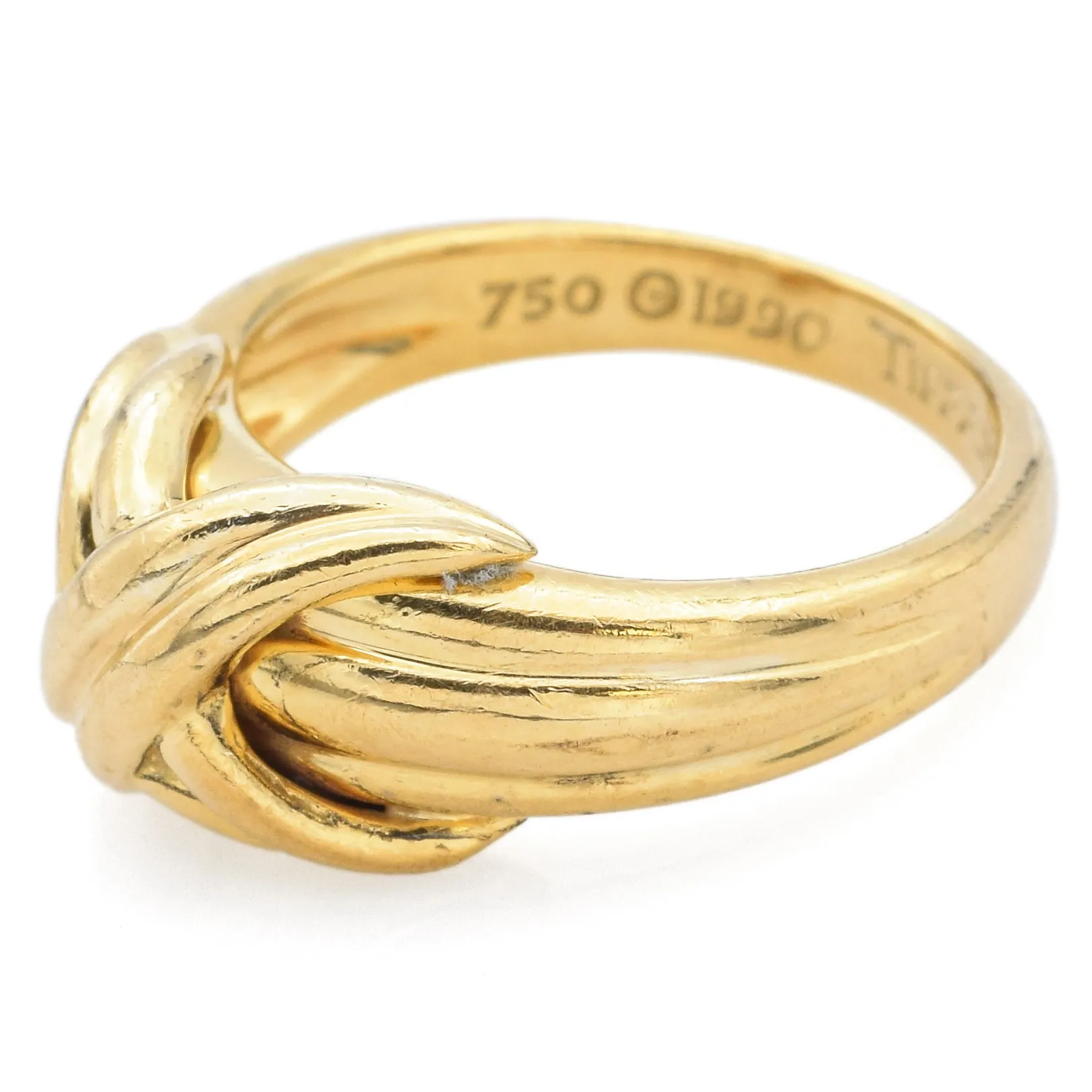 Tiffany & Co. Vintage 1990 18K Yellow Gold Signature X Band Ring Size 5