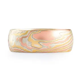 Tricolor 18kt Fire Palette Twist Pattern Ring