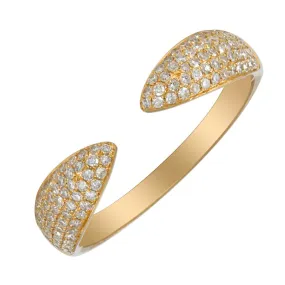 Triple Row Diamond Claw Ring