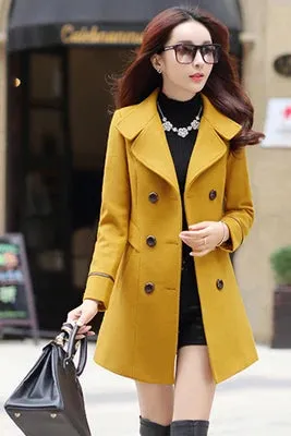 UHYTGF Coat Woman Autumn Winter 2023 Wool Coats For Women Overcoat Double-breasted Woolen Jackets For Women Outerwear M-3XL 124