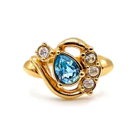 【USA輸入】ヴィンテージ AVON アクアブルー ビジュー リング/Vintage AVON Aqua Blue Bijou Ring