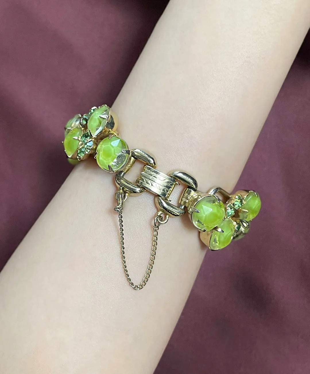 【USA輸入】ヴィンテージ JULIANA グリーン ビジュー ブレスレット/Vintage JULIANA Green Bijou Bracelet