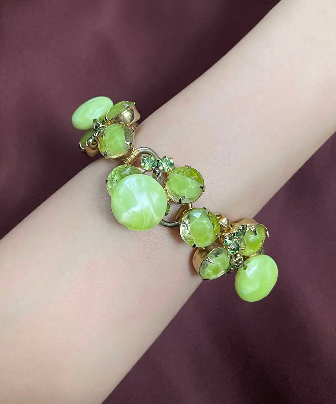 【USA輸入】ヴィンテージ JULIANA グリーン ビジュー ブレスレット/Vintage JULIANA Green Bijou Bracelet