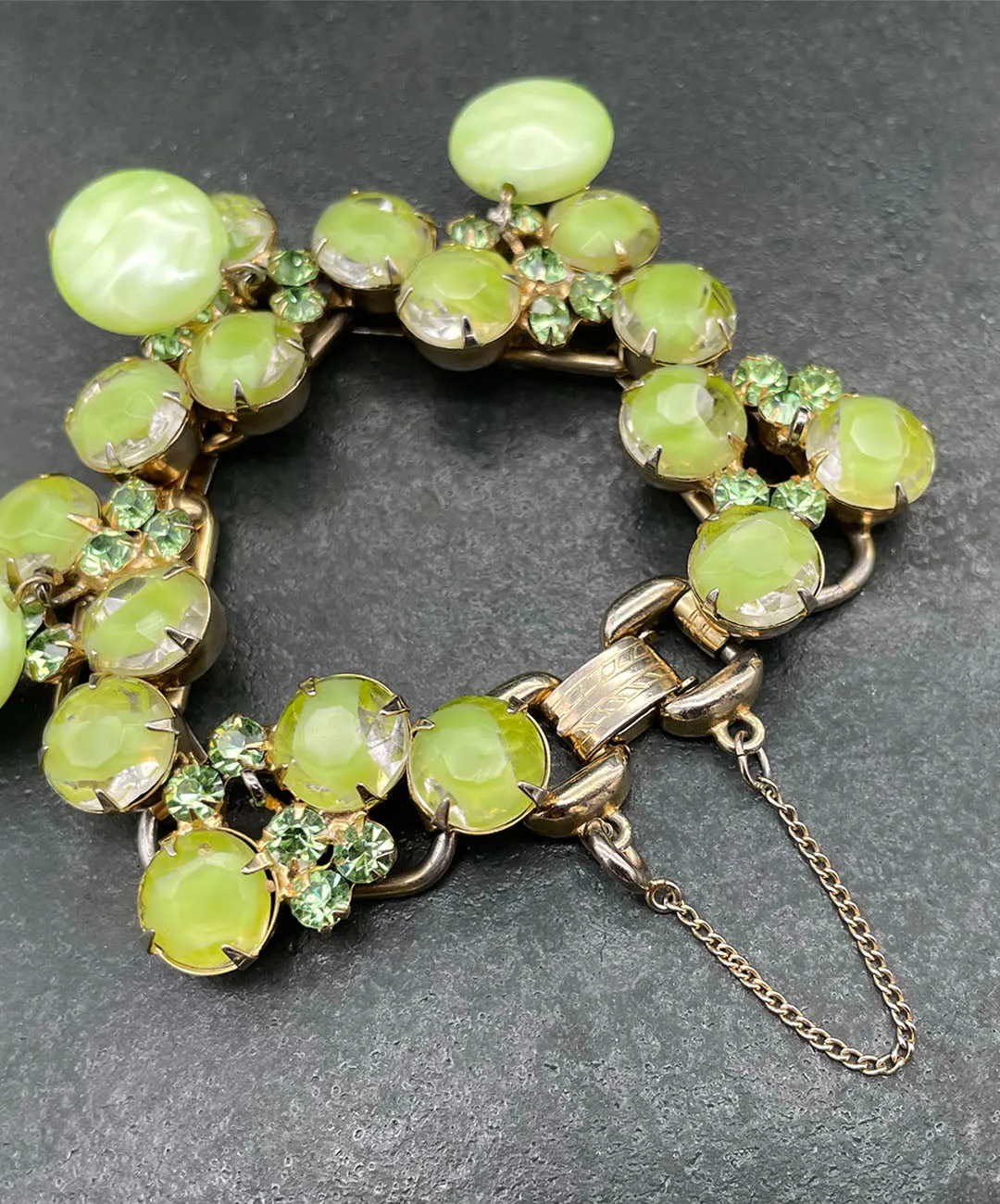 【USA輸入】ヴィンテージ JULIANA グリーン ビジュー ブレスレット/Vintage JULIANA Green Bijou Bracelet