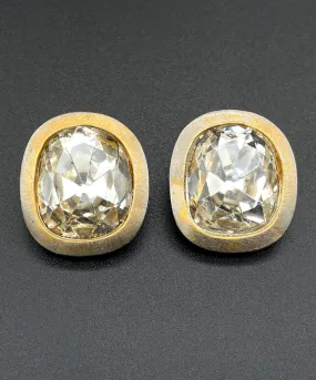 【USA輸入】ヴィンテージ KJL クリアビジュー イヤリング/Vintage KJL Clear Bijou Clip On Earrings