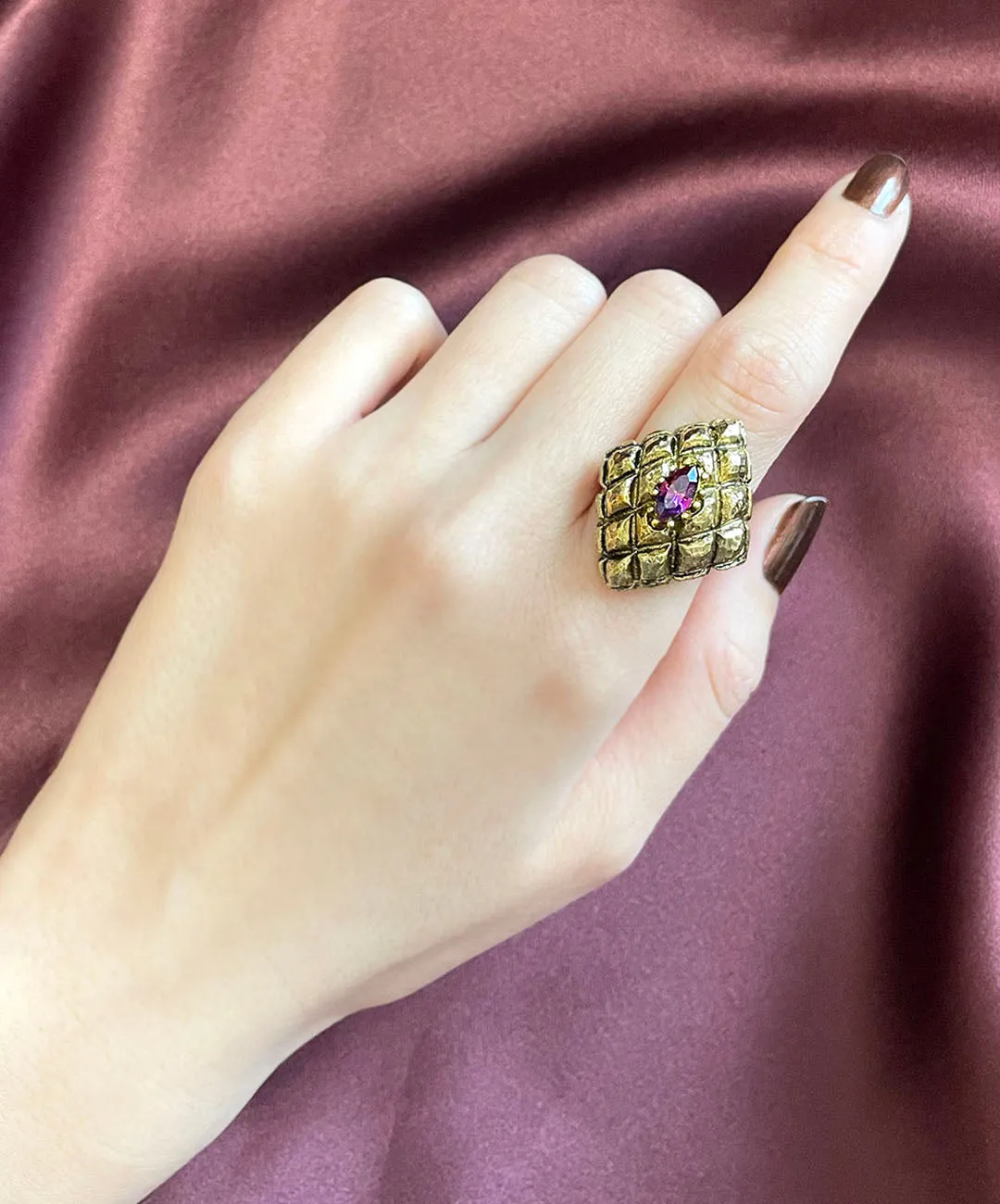 【USA輸入】ヴィンテージ VOGUE アメジストパープル ビジュー リング/Vintage VOGUE Amethyst Bijou Ring