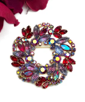 【USA輸入】ヴィンテージ オーロラ ビジュー アートガラス ブローチ/Vintage Aurora Bijou Art Glass Brooch