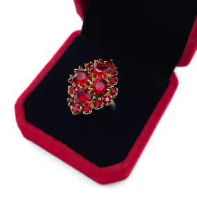 【USA輸入】ヴィンテージ ガーネットレッド ビジュー リング/Vintage Garnet Red Bijou Ring