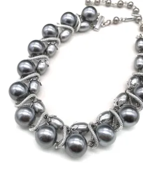 【USA輸入】ヴィンテージ グレーパール チョーカー/Vintage Gray Pearl Choker