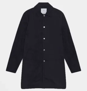 Wax London Navarino Waxed Mac Coat in Navy