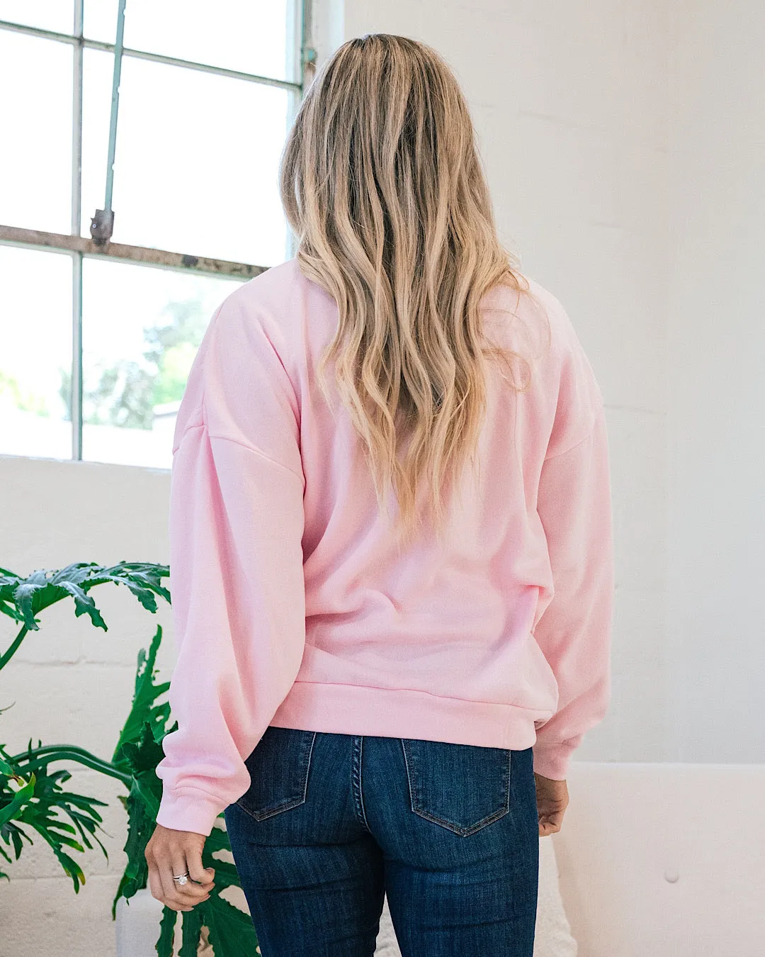 Wifey Patch Sweatshirt - Pink FINAL SALE